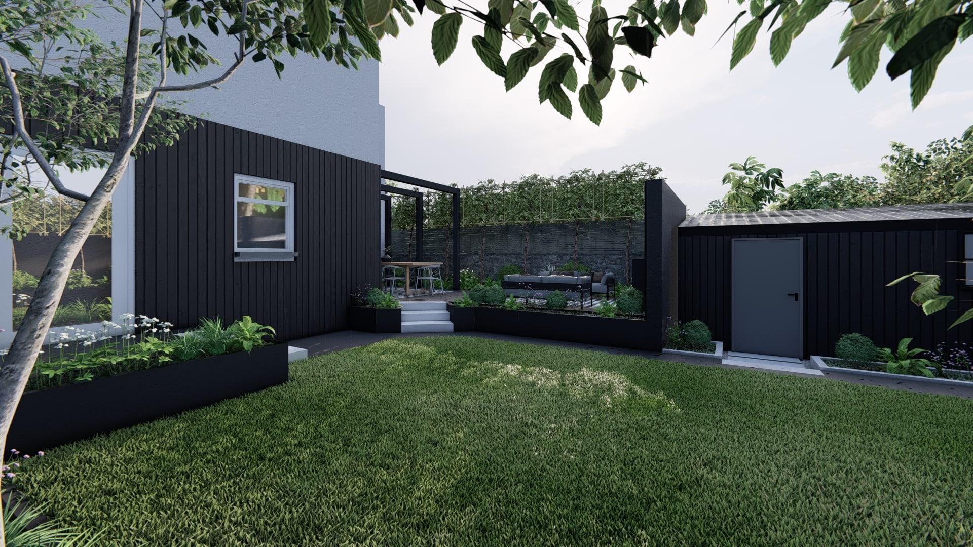 Modern Monochrome Garden Detail 1