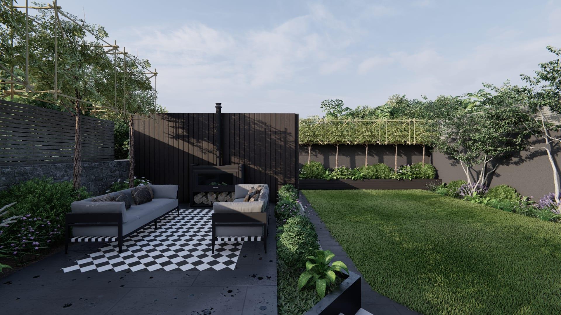 Modern Monochrome Garden Detail 2